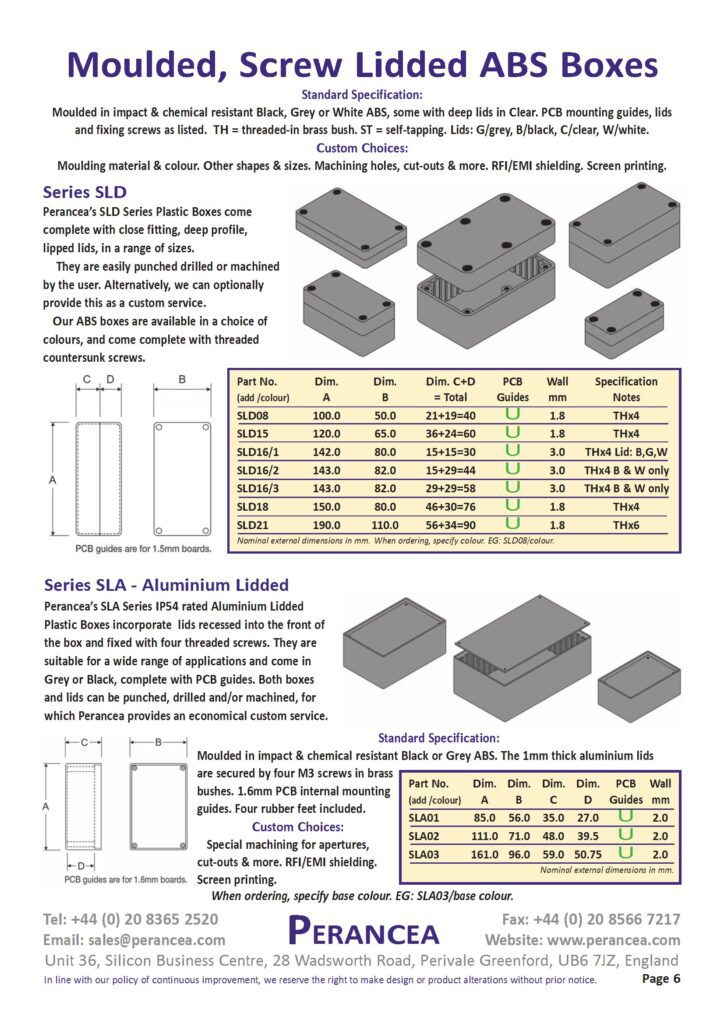 ABS Moulded Boxes - Screw Lidded | Perancea