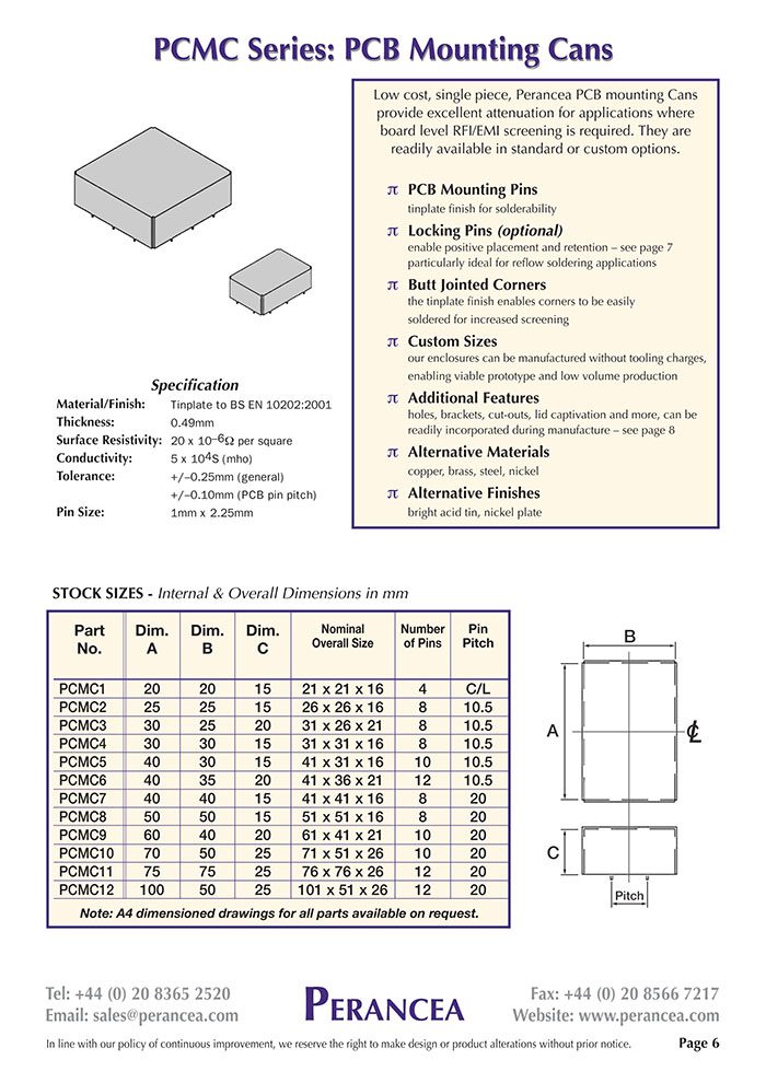PCB Mounting Cans | Perancea