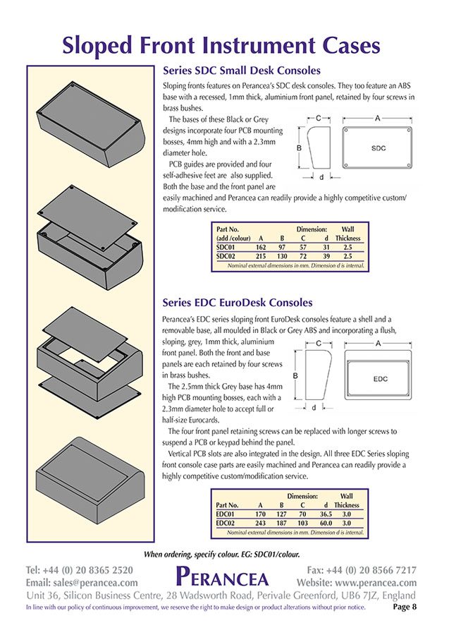 Sloping Front Instrument Cases | Perancea